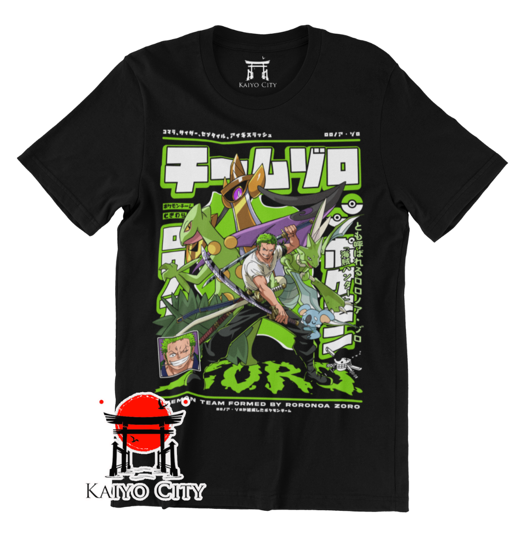 Playera Zoro x Pokemon